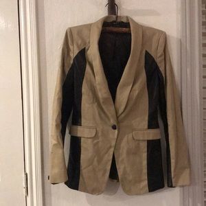 Like new rag and bone blazer with leather trim